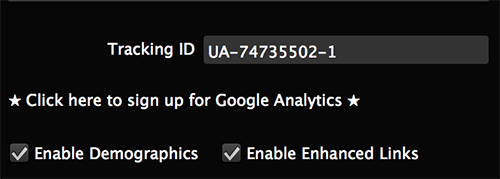 Example of Google Analytics widget